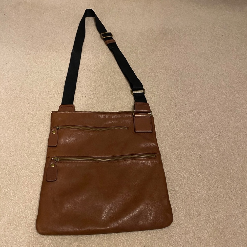 Brown Leather Margot cross body purse